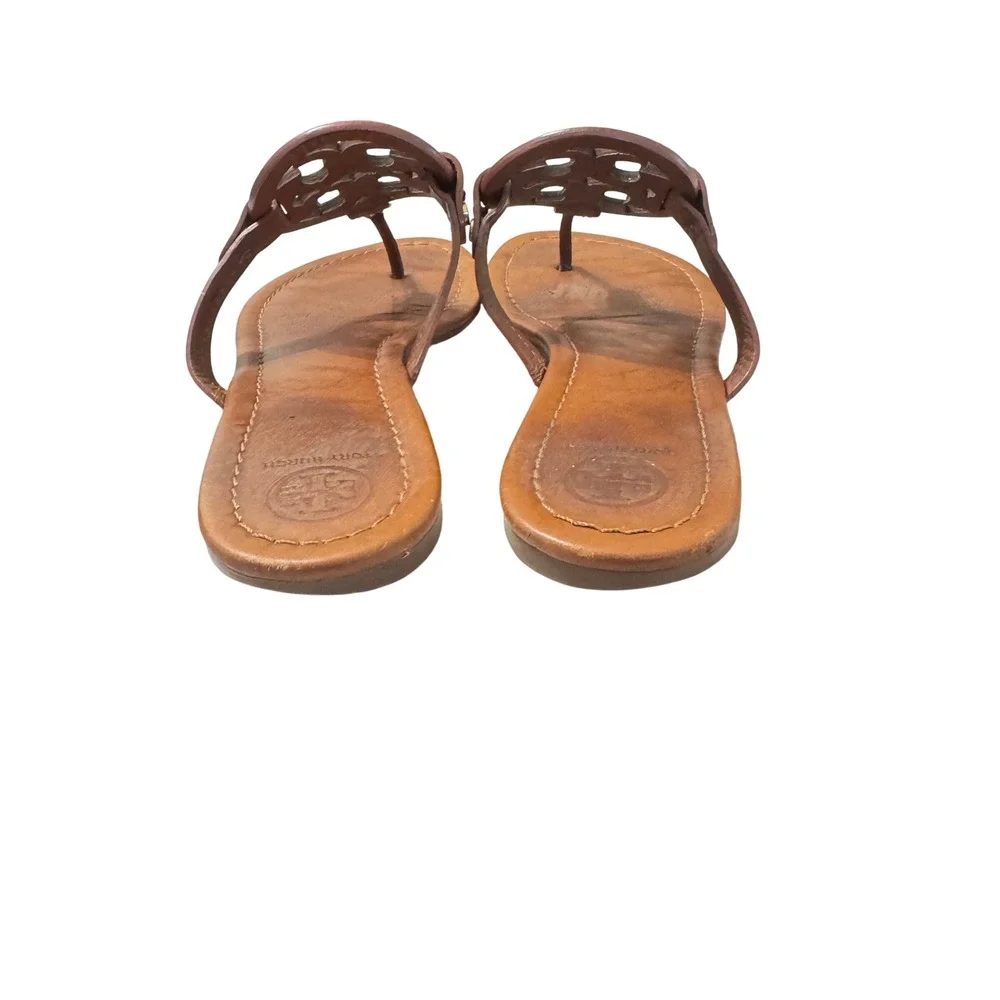 Tory Burch Miller Sandals Womens‎  Vintage Vachetta Tan Leather Good Condition